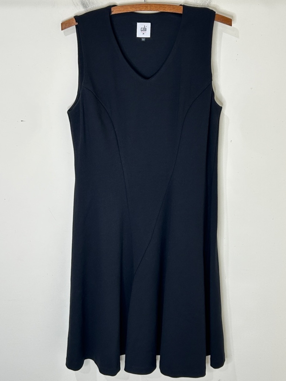 CAbi 3649 Ponte Performance Sleeveless Fit & Flare Dress Black Size Medium - Picture 3 of 13
